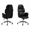 Homeroots Black Leather Look High Back Executive Office Chair 376546